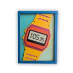 שעון רטרו דיגיטלי – מסכת קיר מעץ בעבודת יד, Umasqu
